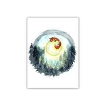 Load image into Gallery viewer, Foxes and Moon
